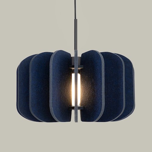 Lampa wisząca filcowa Mula 45 cm 1xE27 granatowa