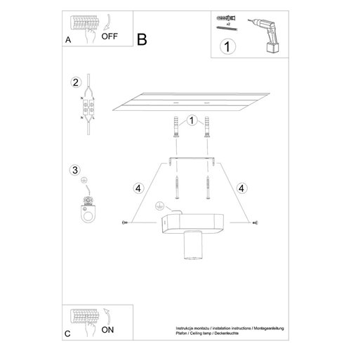 Lampa sufitowa industrialna TAVO 1xE27 beton