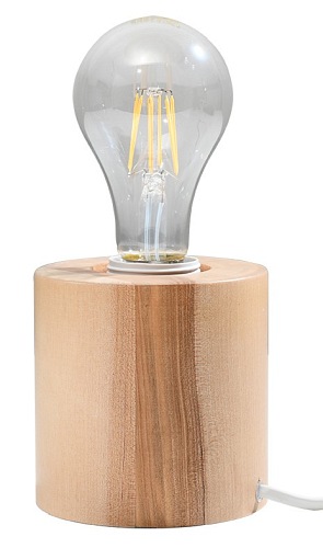 Lampa biurkowa industrialna SALGADO 1xE27 naturalne drewno