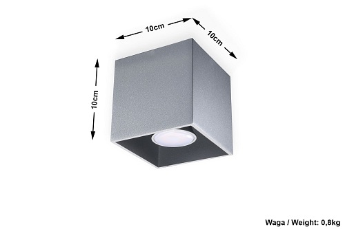 Halogen natynkowy kwadratowy QUAD 1xGU10 Szary