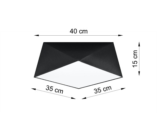 Plafon geometryczny HEXA 35 2xE27 czarny