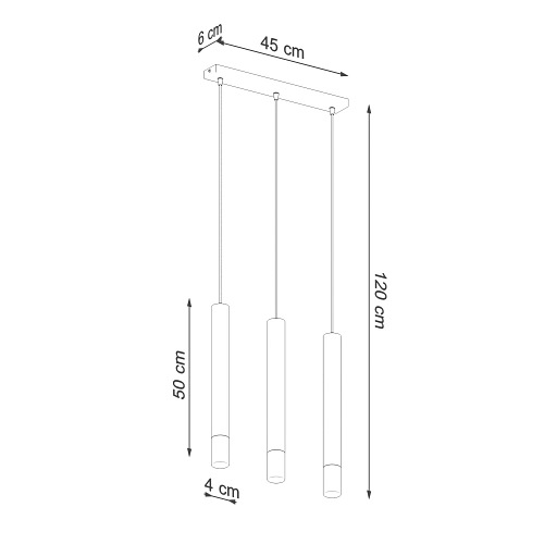 Lampa wisząca punktowa WEZYR 3 biała 3xG9