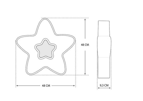 Lampa sufitowa dziecięca Niebieska Gwiazdka 36W z pilotem