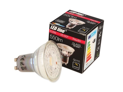 Żarówka LED line GU10 220~240V 5,5W 550lm 60° 4000K ściemnialna