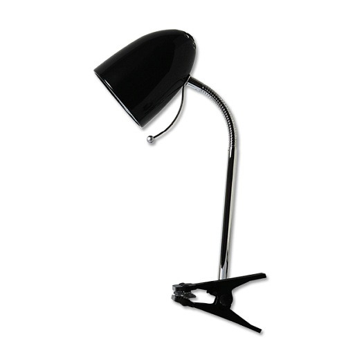 Czarna lampka biurkowa z klipsem na żarówkę E27