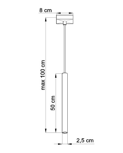 Lampa wisząca pojedyncza tuba PASTELO 1xG9 Biała