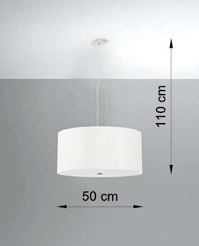 Lampa wisząca okrągła OTTO 50 cm 5xE27 biała