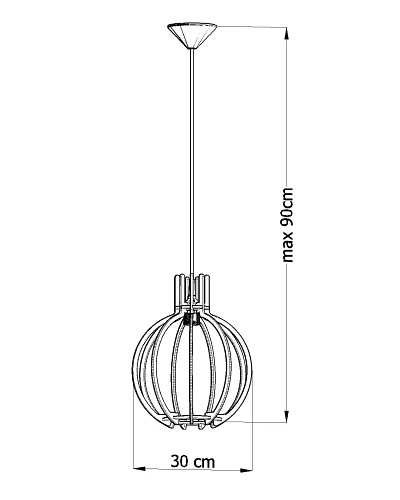 Lampa wisząca w stylu Boho ARANCIA 1xE27 Drewno