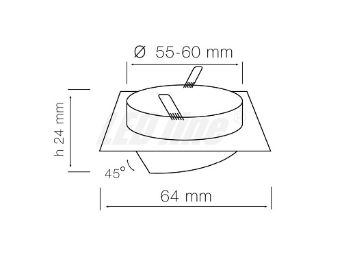 Oprawa sufitowa LED line kwadrat ruchoma odlew MR11-  chrom