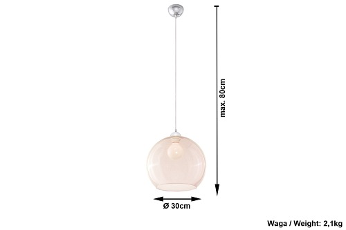 Lampa wisząca szampańska kula BALL 1xE27