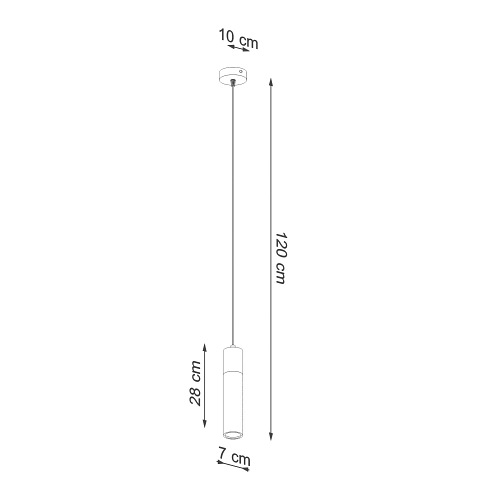 Lampa Wisząca Tuba ZANE 1 szara 1xGU10