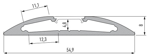 Profil RETO Lumines nawierzchniowy, inox anodowany - 2m