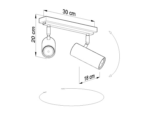 Lampa reflektory sufitowe DIREZIONE 2xGU10 Czarne