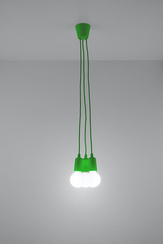 Lampa wisząca na kablu 3xE27 DIEGO zielona