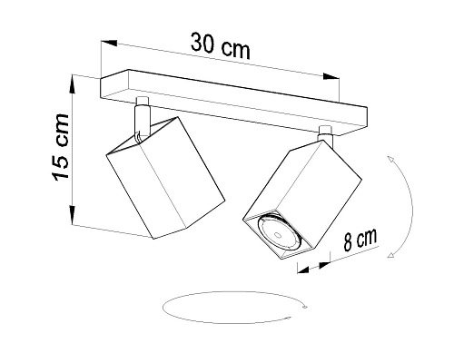 Listwa sufitowa reflektory MERIDA 2xGU10 Szara