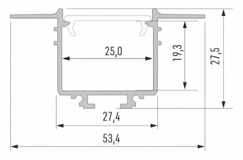 Profil LED GK podtynkowy Subli srebrny - 1m