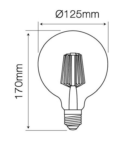 Żarówka LED E27 8W 864lm FILAMENT G125 biała ciepła 2200K