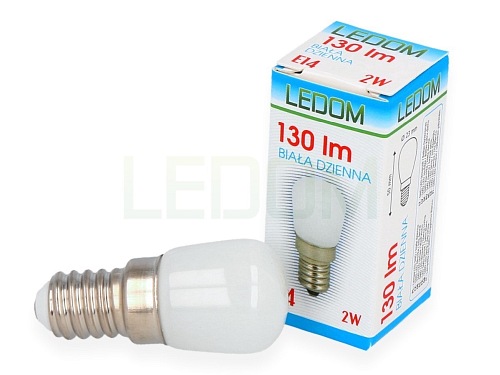 Żarówka LED E14 2W 130lm 230V LEDOM - biała dzienna