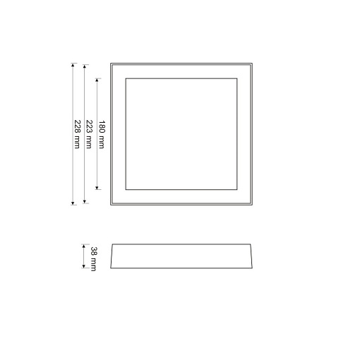 Panel LED 18W kwadratowy, natynkowy marki ART - biała ciepła barwa światła