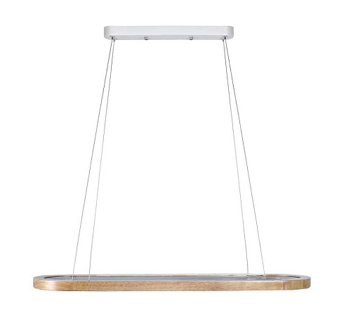 Lampa wisząca elipsa Ellisse 80W drewniana z pilotem