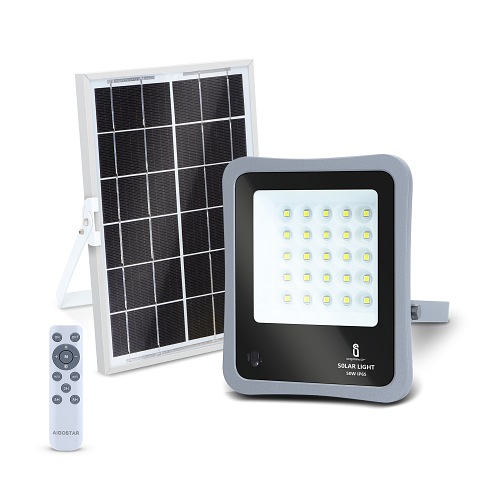 Halogen LED solarny 50W z pilotem Aigostar - biała zimna