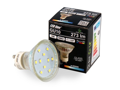 Żarówka LED line GU10 SMD 220-260V 3W 273lm 120° biała zimna 6500K