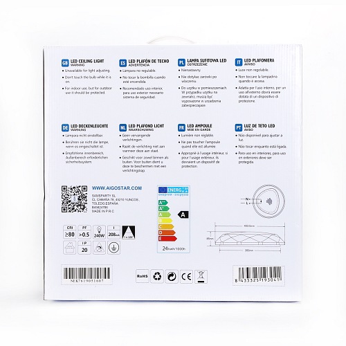 Plafon LED LIGHT05 24W diament z gwiazdami 6500K