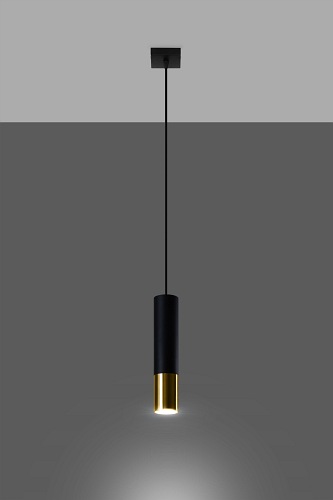 Lampa wisząca LOOPEZ 1 czarno/złota 1xGU10