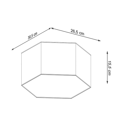 Plafon sześcian SUNDE 15cm biały 2xE27