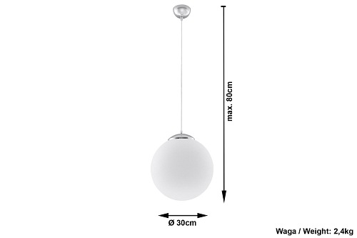 Lampa wisząca kula UGO 30cm 1xE27 CHROM