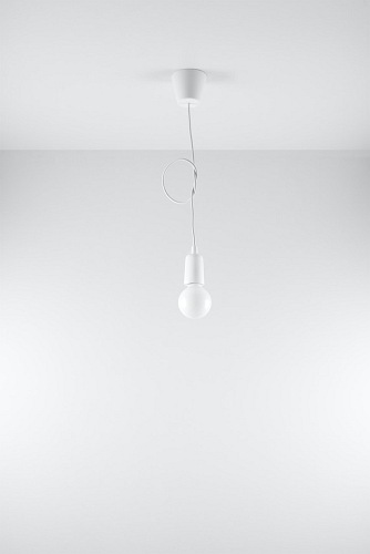 Lampa wisząca na kablu 1xE27 DIEGO biała