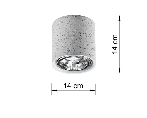 Halogen natynkowy okrągły CULLO 14cm 1xAR111 beton
