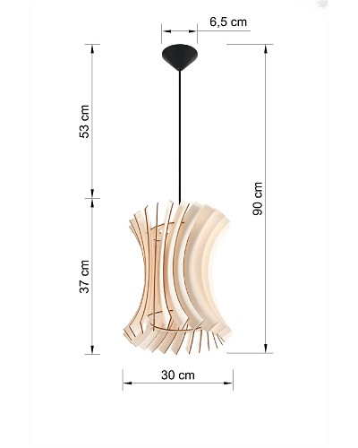 Lampa wisząca ORIANA 1xE27 naturalne drewno