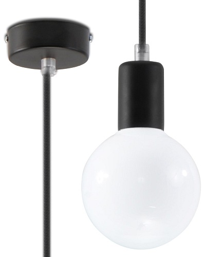 Lampa wisząca żarówka EDISON 1xE27 Czarna