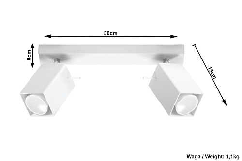 Lampa sufitowa biała reflektory MERIDA 2xGU10