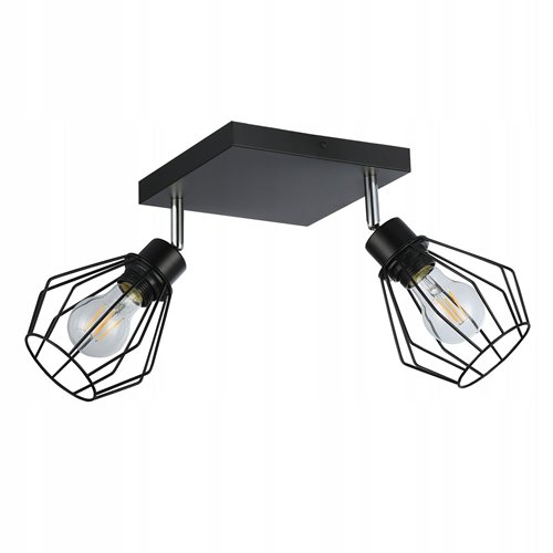 Lampa sufitowa 2xE27 Otis czarna regulowana