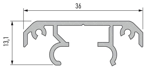 Profil montażowy Lumines Talia M1 srebrny - 1m