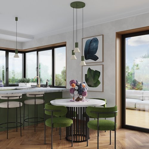 Lampa wisząca loftowa Estria 1xE14 beżowa/zielona oliwka