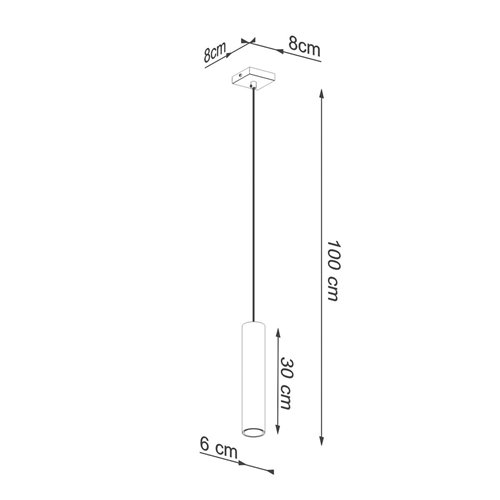 Lampa wisząca tuba LAGOS 1xGU10 złota