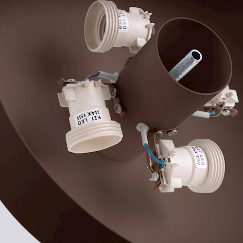 Lampa sufitowa okrągła Omiq 4xE27 brązowa