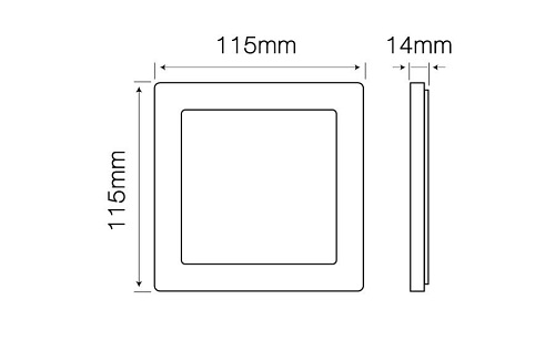 kwadratowy panel LED 6W easyfix dzienny