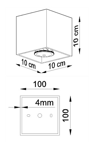 Halogen natynkowy kwadratowy QUAD 1xGU10 Antracyt