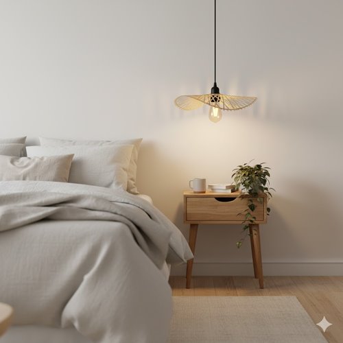 Lampa wisząca 1xE27 Boho z odkrytą żarówką 45cm