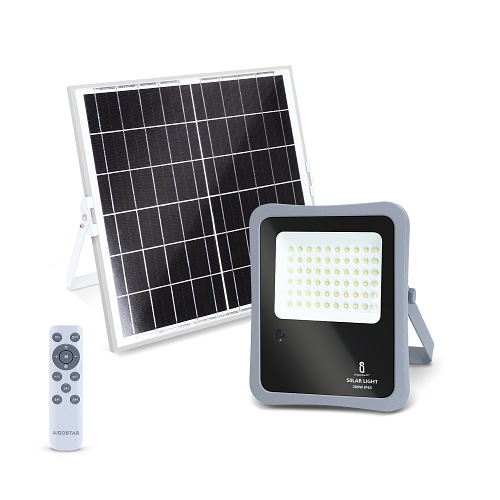 Halogen LED solarny 200W z pilotem Aigostar - biała zimna