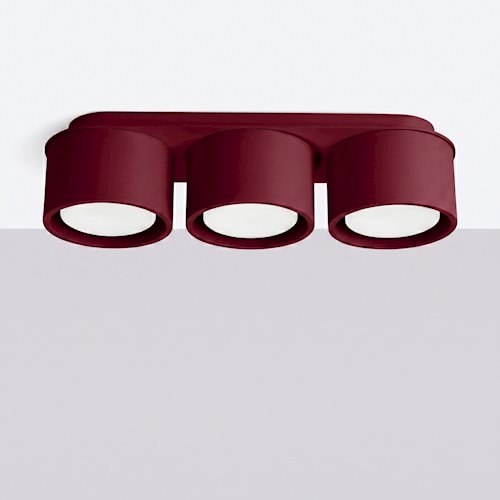 Lampa sufitowa potrójna tuba Modo 3xGx53 burgundowa