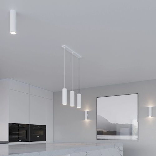 Lampa wisząca podwójna Lagos 2xGU10 okrągła biała