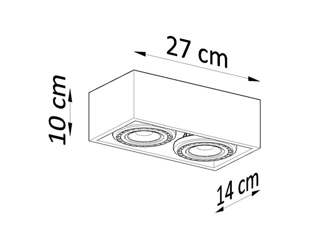 Halogen natynkowy podwójny QUATRO 2xAR111 drewno