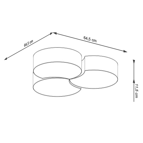 Plafon okrągły potrójny CIRCLE 3B biały 6xE27