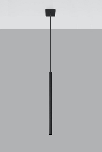 Lampa wisząca pojedyncza tuba PASTELO 1xG9 Czarna