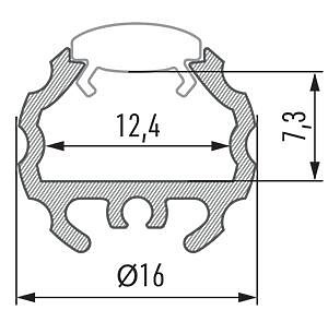 Profil LED okrągły Mico inox - 1m